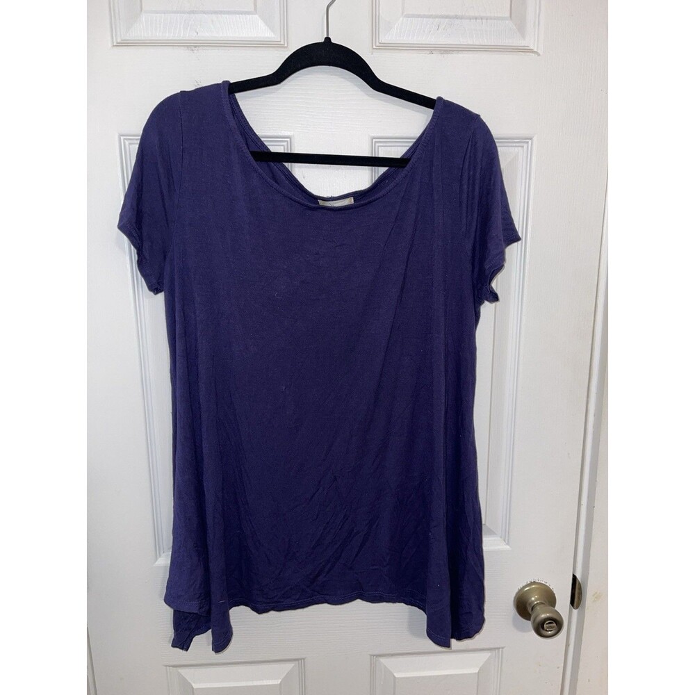 Misia Women’s Scoop Neck Swing T-shirt Blue 1X